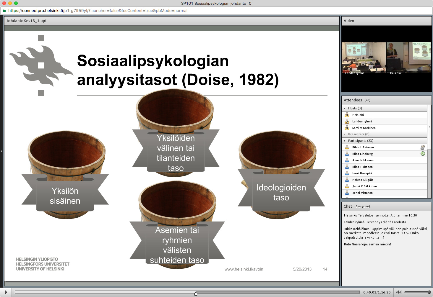 Screenshot of a web seminar